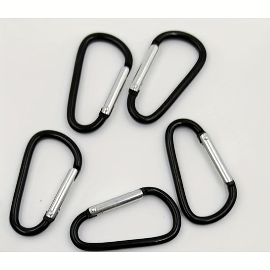 5pcs Aluminum Alloy Spring Buckle Keychain For Outdoor Camping Hiking