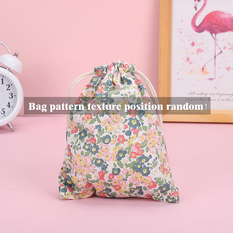 Rabbit Flower Leaf Drawstring Bag Storage Coin Pouch Key Bag