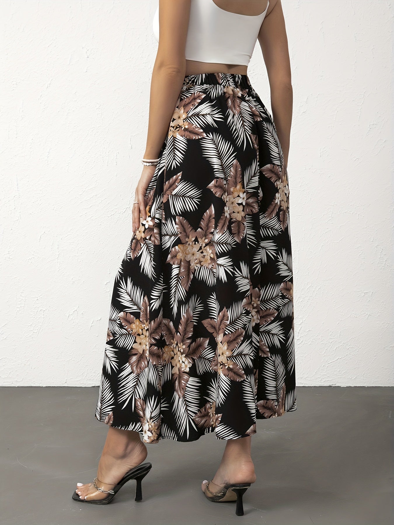 Boho Floral Print High Waist Skirt for Spring & Summer