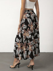 Boho Floral Print High Waist Skirt for Spring & Summer