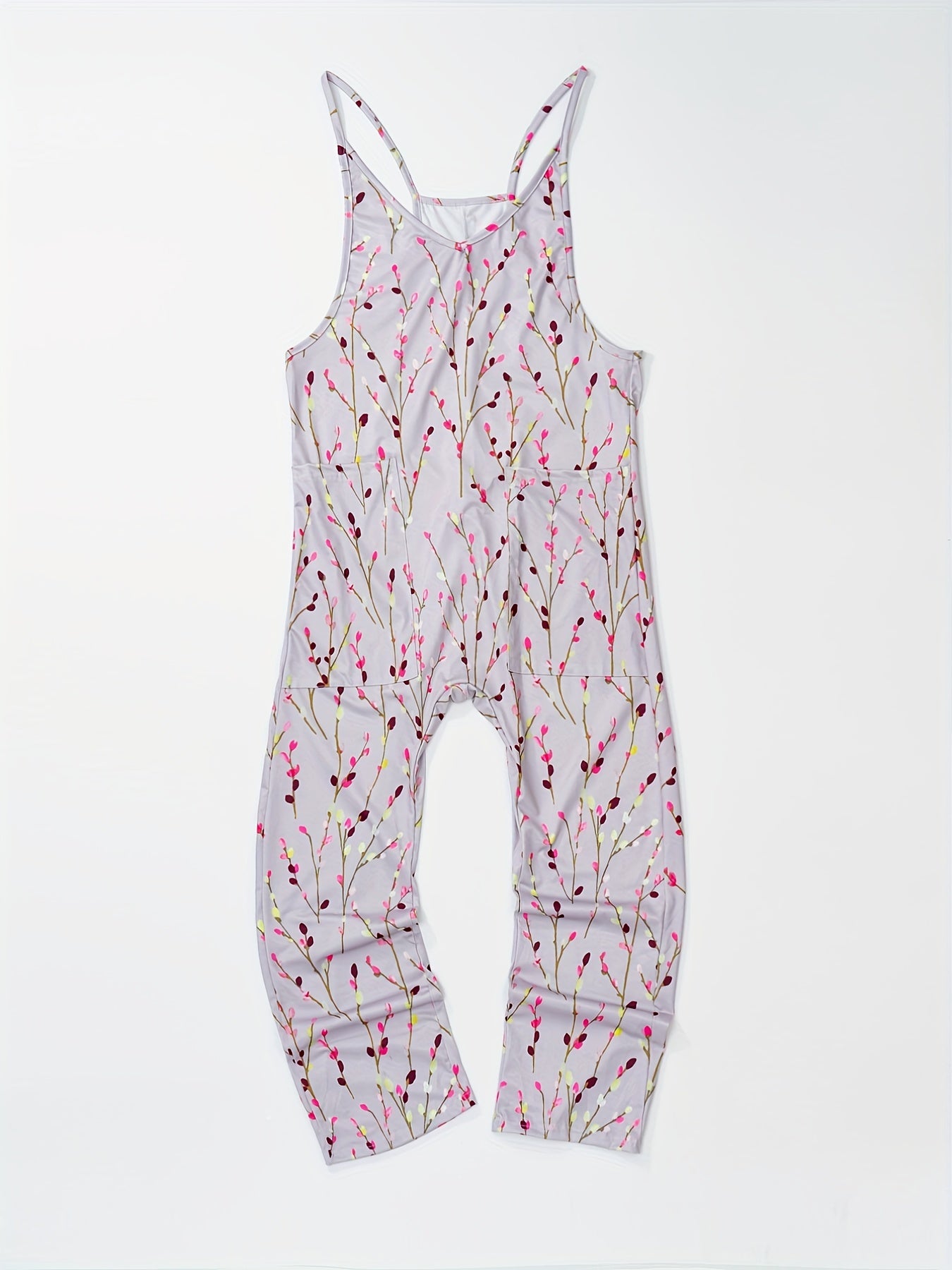 Boho Graphic Print Jumpsuit with Pockets