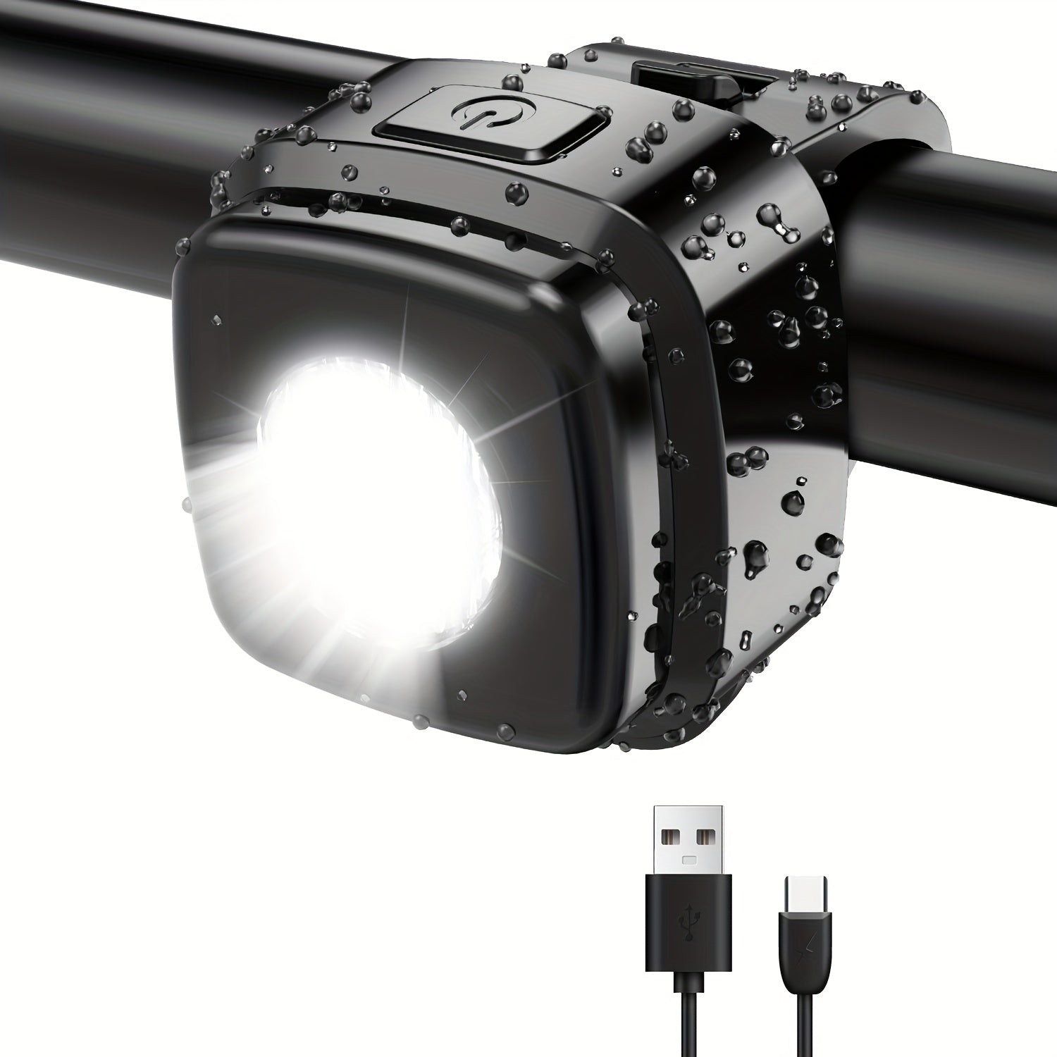 USB Rechargeable LED Bicycle Light Front Headlight for Safe Cycling