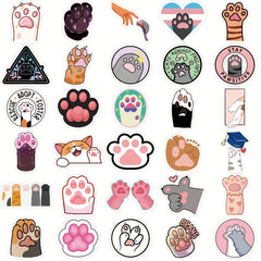 61pcs Cat Paw Print Stickers Waterproof Decals for Water Bottle Laptop Phone Scr