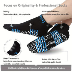 Letter Graphic Yoga Socks for Women, Non-slip Grips Ankle Socks