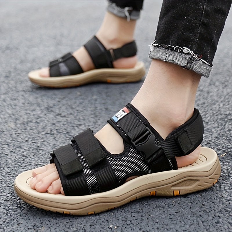 Men's Hook And Loop Fastener Sandals Non Slip Beach Shoes