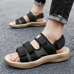 Men's Hook And Loop Fastener Sandals Non Slip Beach Shoes