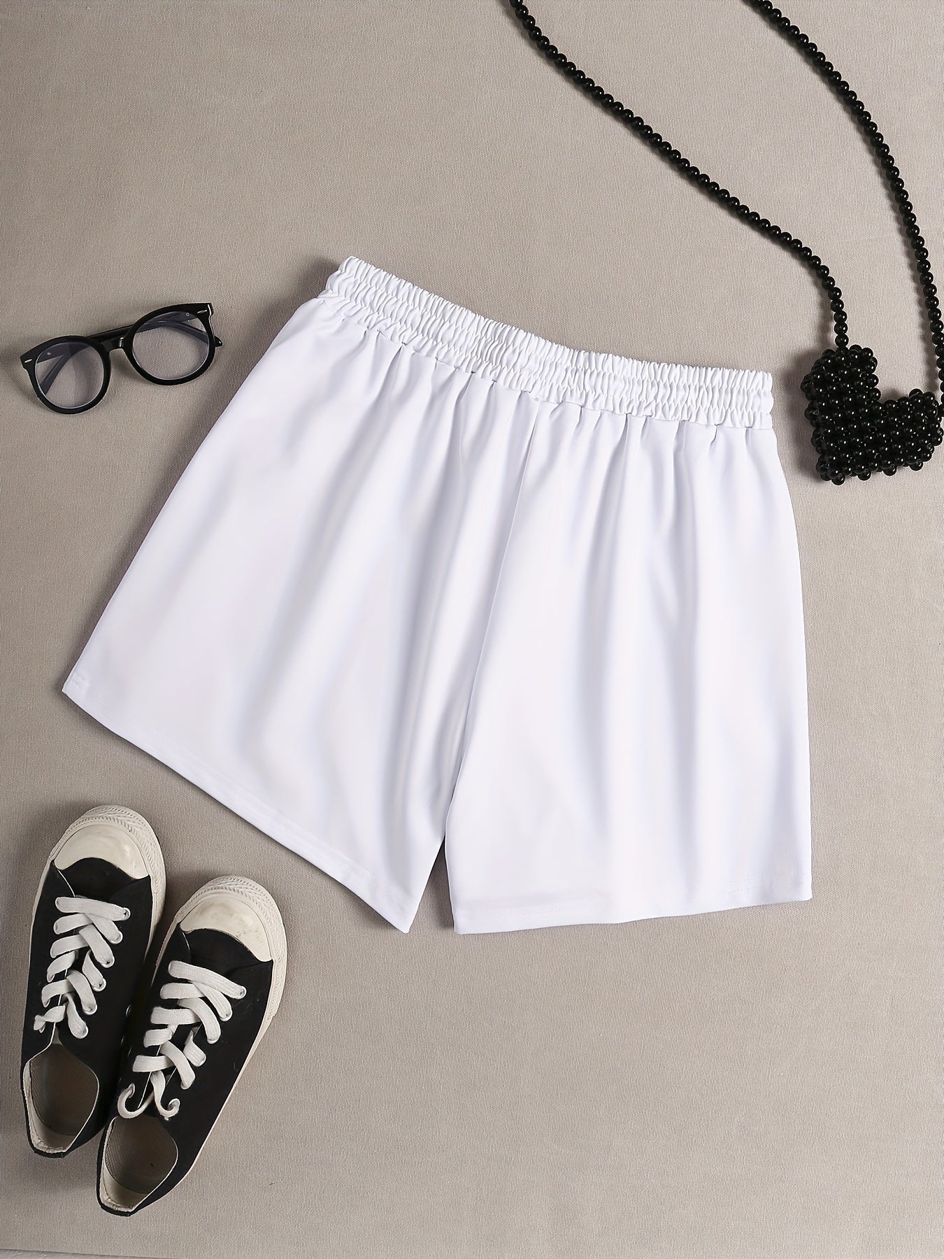 Cute Drawstring Elastic Waist Home Wear Shorts