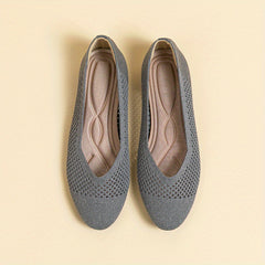 Women's Knit Flat Shoes Soft Sole Slip On Casual Shoes