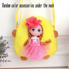 Kids Doll Decor Crossbody Bag with Wide Strap