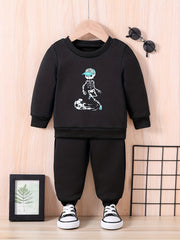 Baby & Football Player Print Outfit Set