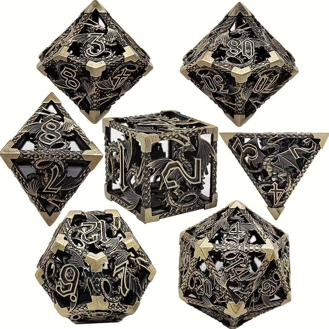 7pcs Dragon Metal Dices Set RPG Board Games
