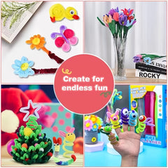 100 Pcs 6mm x 12" Pipe Cleaners Crafts Soft Bristle Durable Flexible Supplies