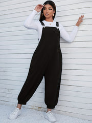 Corduroy Buckle Tapered Leg Jumpsuit