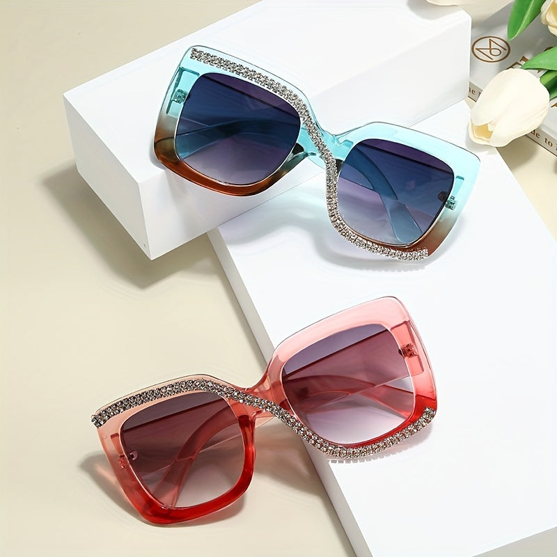 Square Rhinestone Sunglasses UV400
