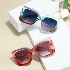 Square Rhinestone Sunglasses UV400