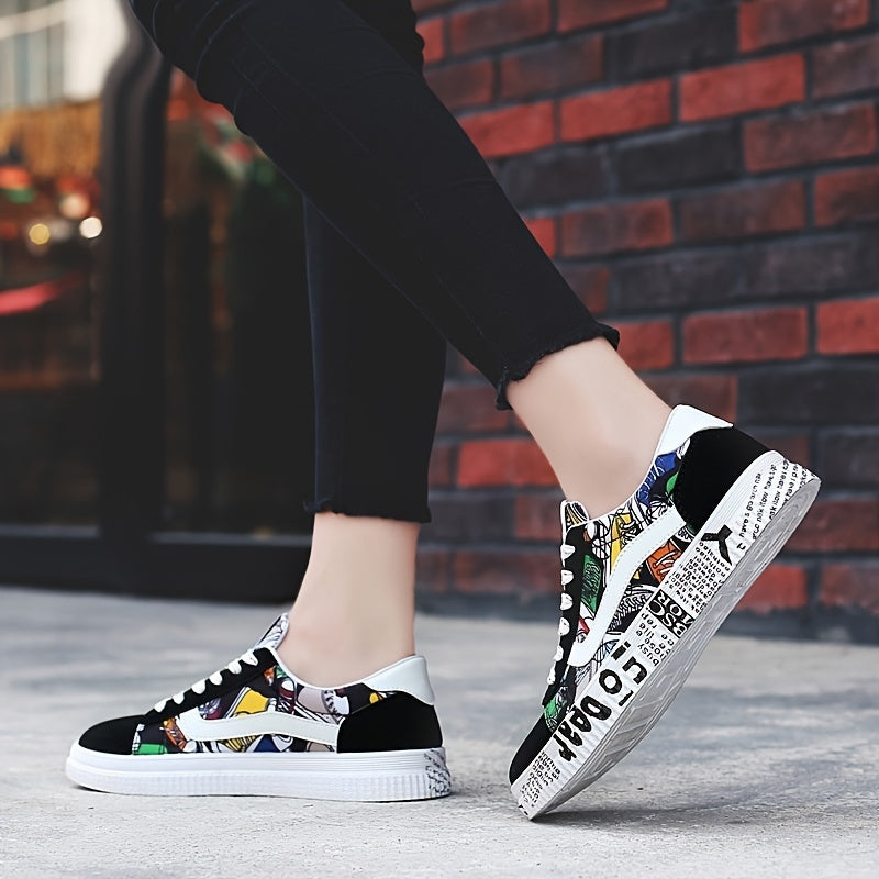 Women's Lace Up Canvas Board Sneakers Lightweight Low Top Sports Shoes