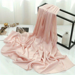 Silk Yarn Scarf Solid Chiffon Hijab Soft Breathable Headscarf