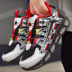 Rotating Buckle Boy's Basketball Shoes, Non Slip Shock Absorption Sneakers