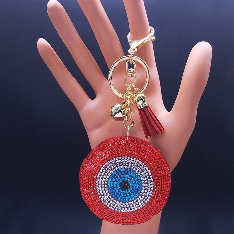Vintage Turkey Crystal Keychain Bag Charm