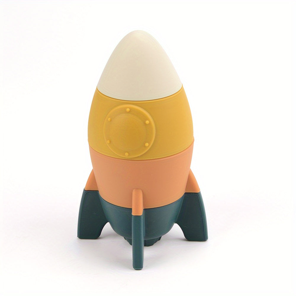 Silicone Rocket Stacking Toy for Babies