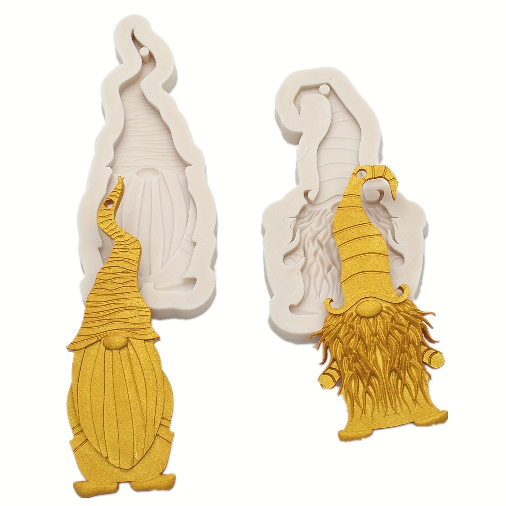 2pc Santa Claus Silicone Molds for Christmas Gnomes Cake