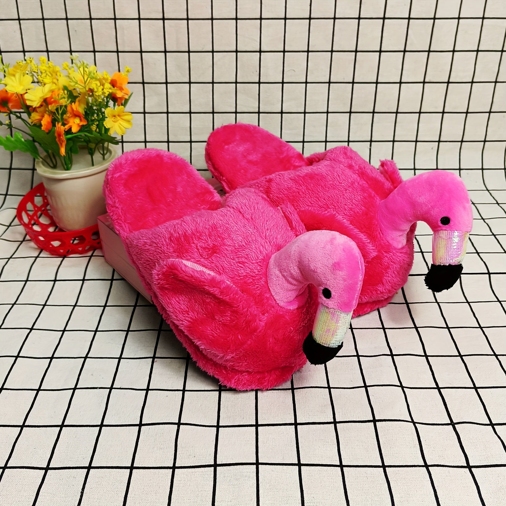 Women's Flamingo Slippers Plush Lined Shoes