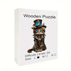 Gentleman Cat Wooden Puzzle Challenging Brain Teaser