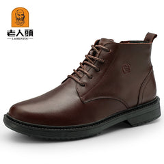 Business Casual Leather Riding Boots Pointed Toe Lace Up Dress Shoes