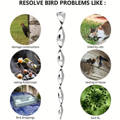 Bird Repellent Hanging Spiral Ornamental Deterrent - 5pcs