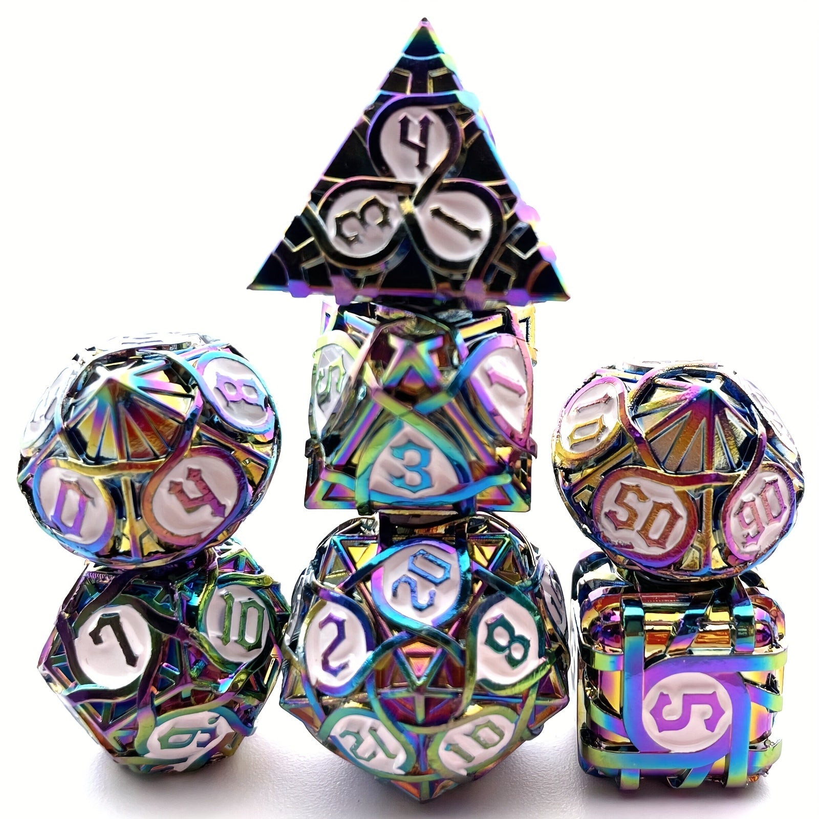 7pcs Solid Maze Metal Mini Dice Game Punishment Drinking Fun Dice