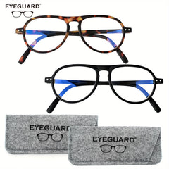 EYEGUARD 2 Pack Reading Glasses Lightweight Light Blocking Readers