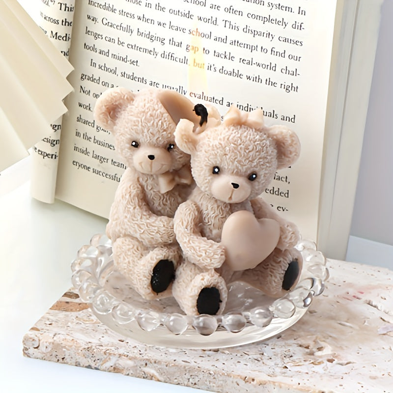 Hug Bear Scented Candle Silicone Mold Christmas Decoration