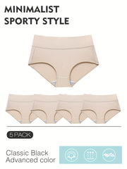 5 Pack Plus Size Seamless Anti Chafing Briefs Set