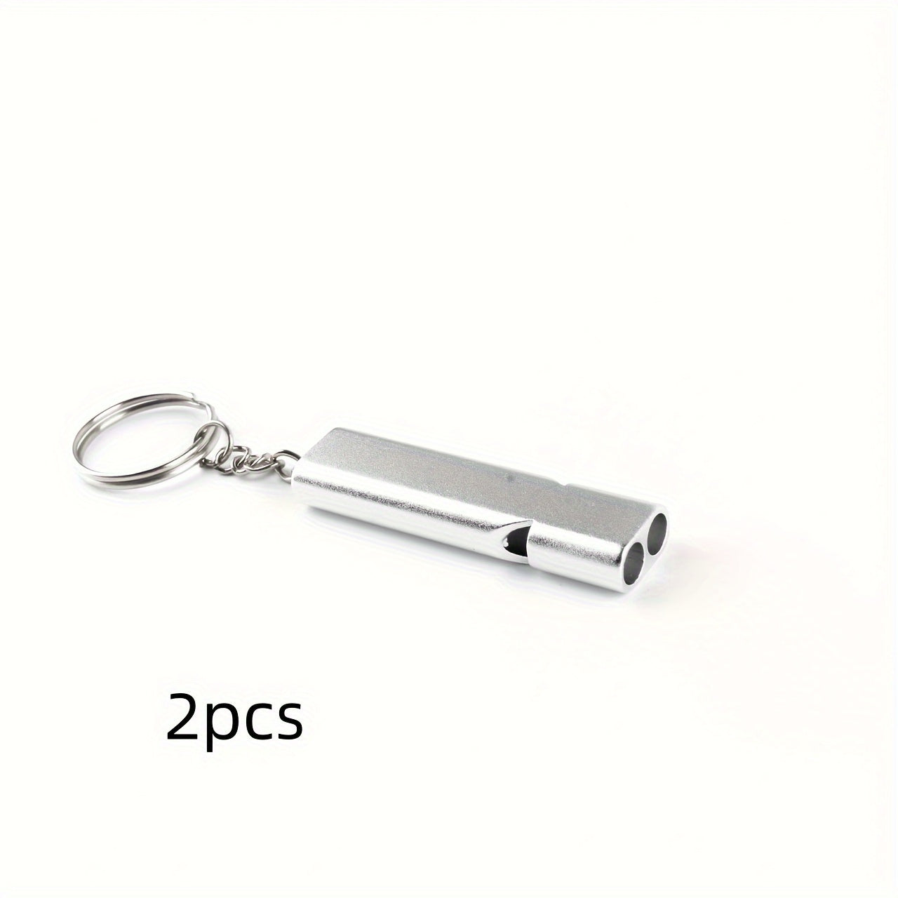 2pcs Survival Whistle Keychains Metal Lifesaving Whistle
