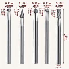 10pcs PMMJ Carving Bits Set for Rotary Tool Accessories 1/8in 3mm