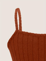 Solid Ribbed Knit Camisole Sleepwear Top