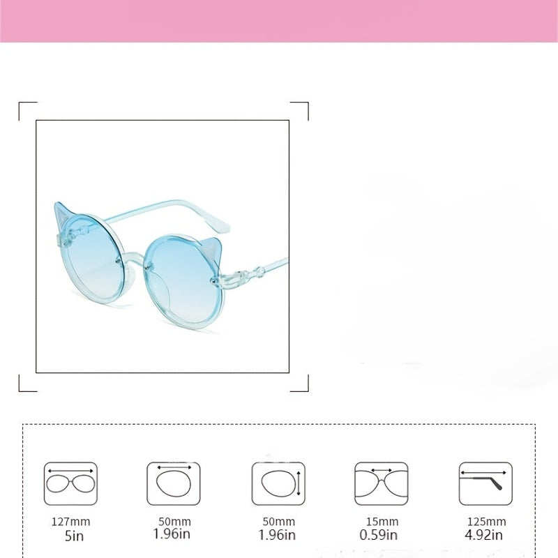 Kids Cat Ear Frame Decorative Sunglasses