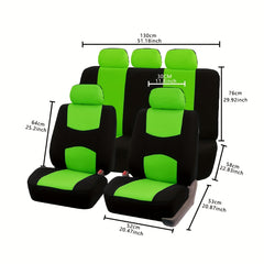 9pcs Pink Car Seat Covers Set For Women Airbag Compatible SoftFabric Comfortable