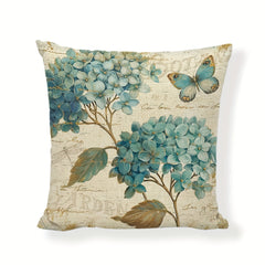 1 Pc Linen Birds And Flowers Sofa Decorative Cushion Cover Pillowcase 45 45