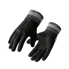 Winter Fleece Non-slip Gloves Men's Outdoor Plus Velvet Wear-resistant