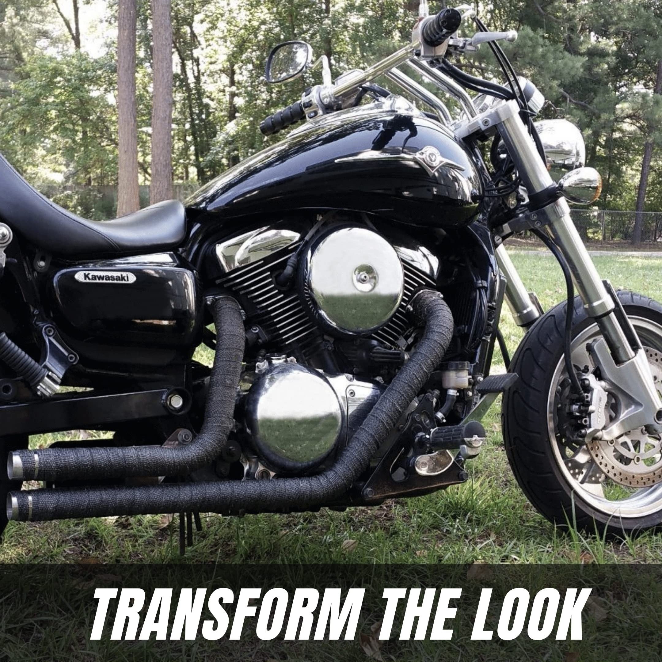 Motorcycle Fiberglass Heat Wrap Roll with Stainless Ties