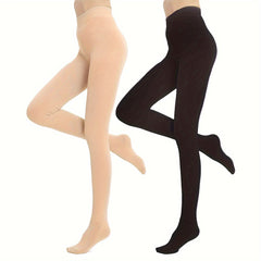 2 Pack Plush Lined Tights High Waist Thermal Leggings Women's Stockings