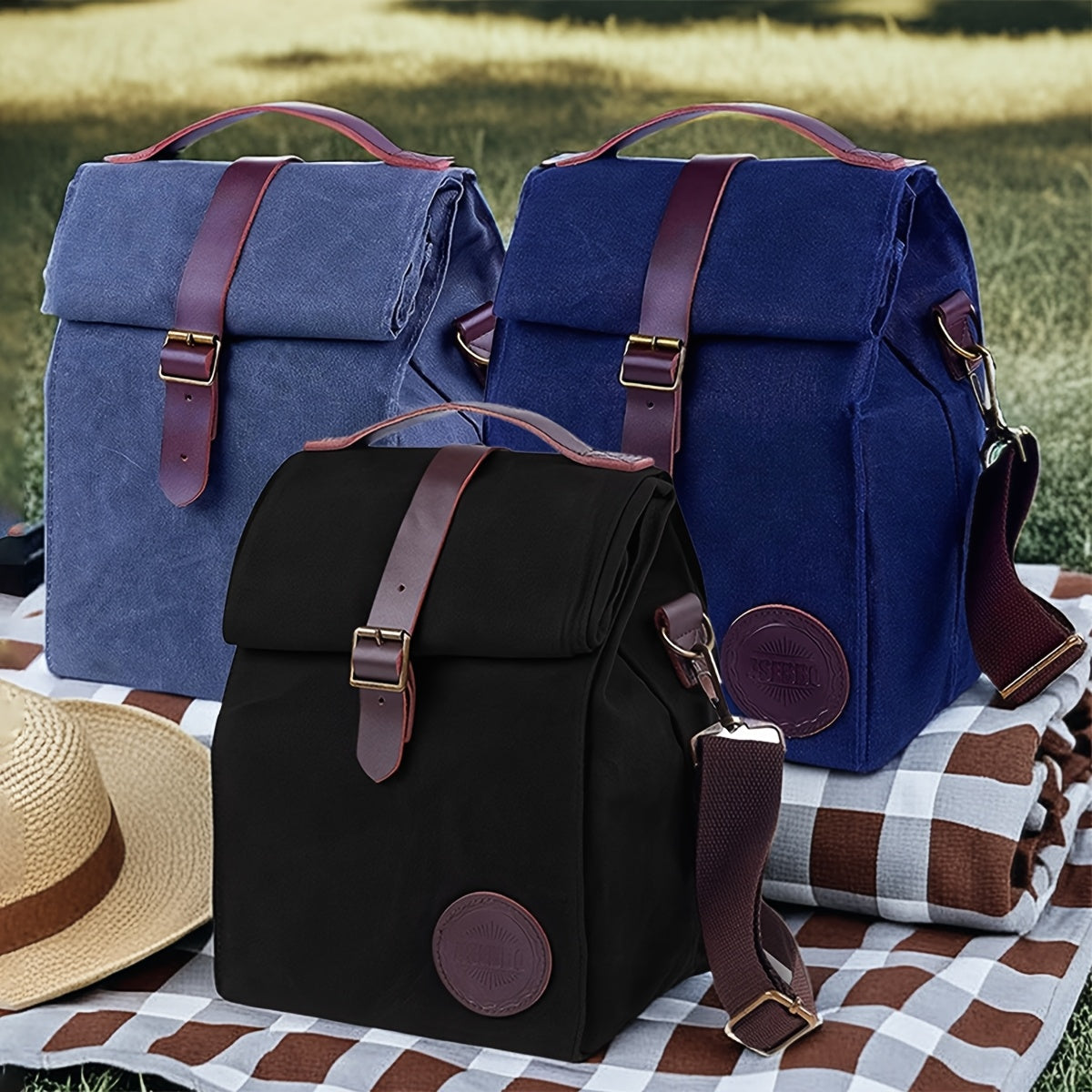 Insulated Lunch Bag Waterproof Ice Backpack Square Shape Polyester