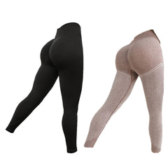 2 Pack Striped High Waist Yoga Leggings