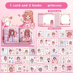 2pcs Mini Pendant Hand Account Book Blank Pages 40 Stickers