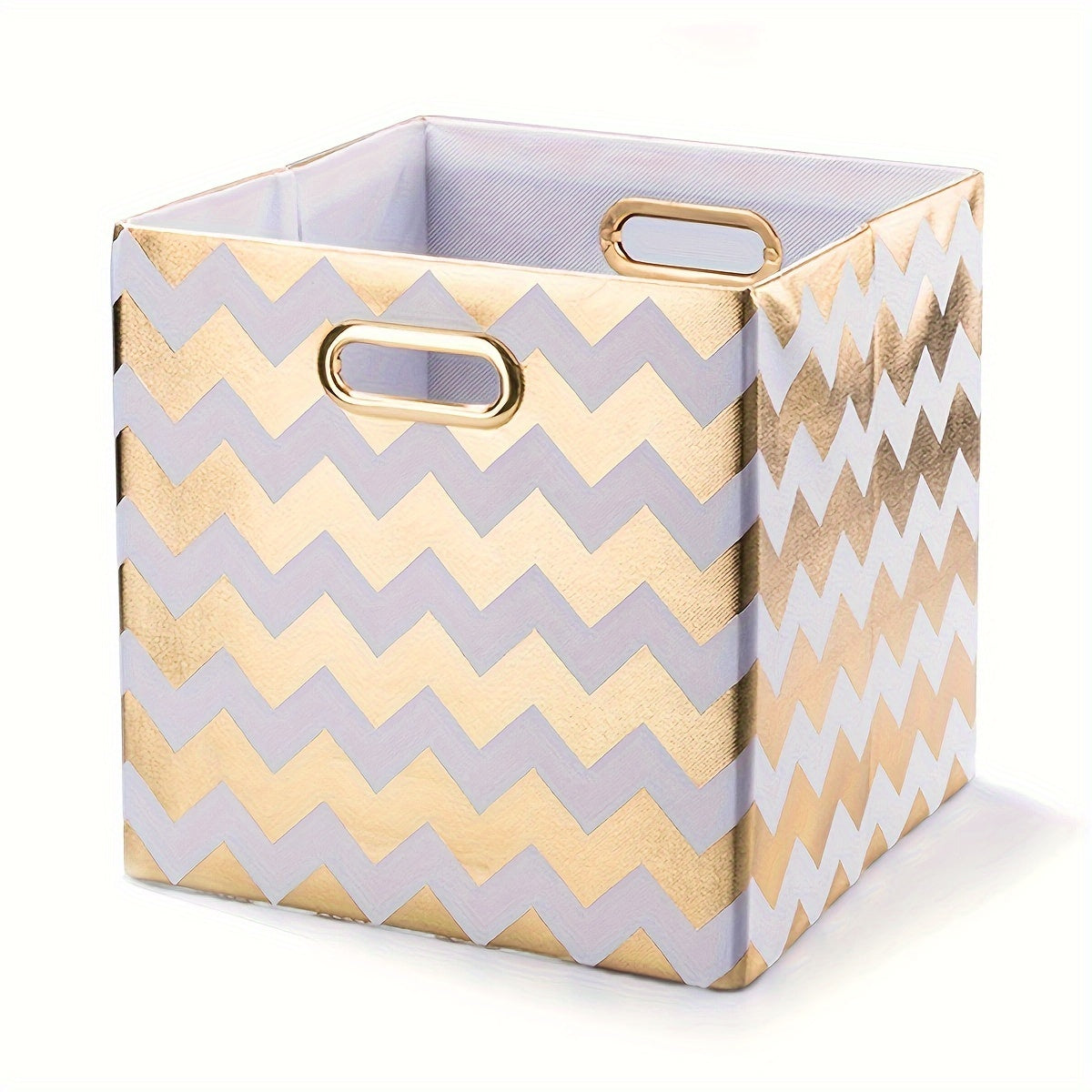 2pcs Foldable Storage Box Metal Handle for Clothes Toys Sundries Room Decor