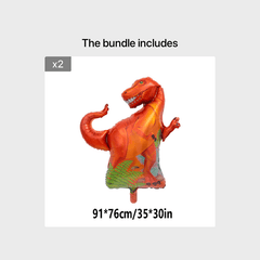 35" Red T-Rex Balloon Birthday Decoration