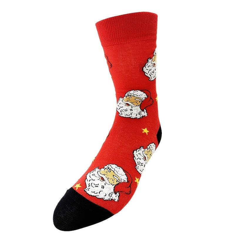 CONYET Men's Christmas Socks Red Santa Cotton Socks