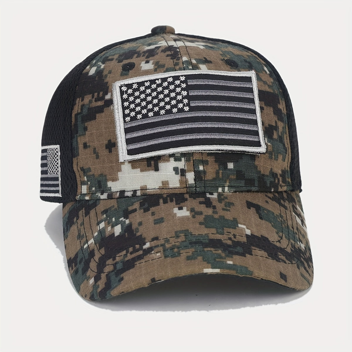 American Flag Camo Mesh Baseball Cap Outdoor Sports Sunshade Peaked Cap