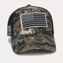 American Flag Camo Mesh Baseball Cap Outdoor Sports Sunshade Peaked Cap